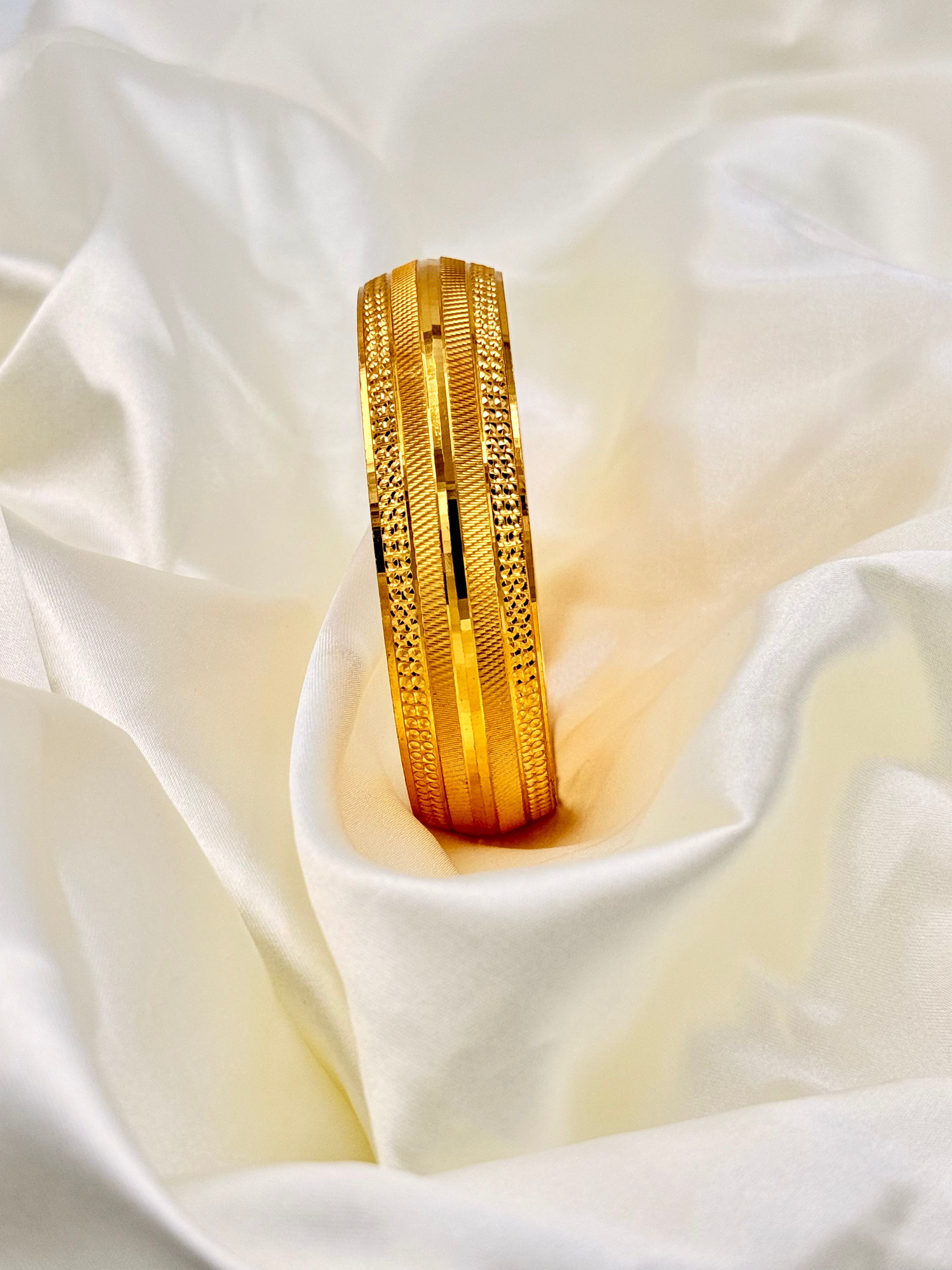 1 Gram Gold Triple Line Designer Kada