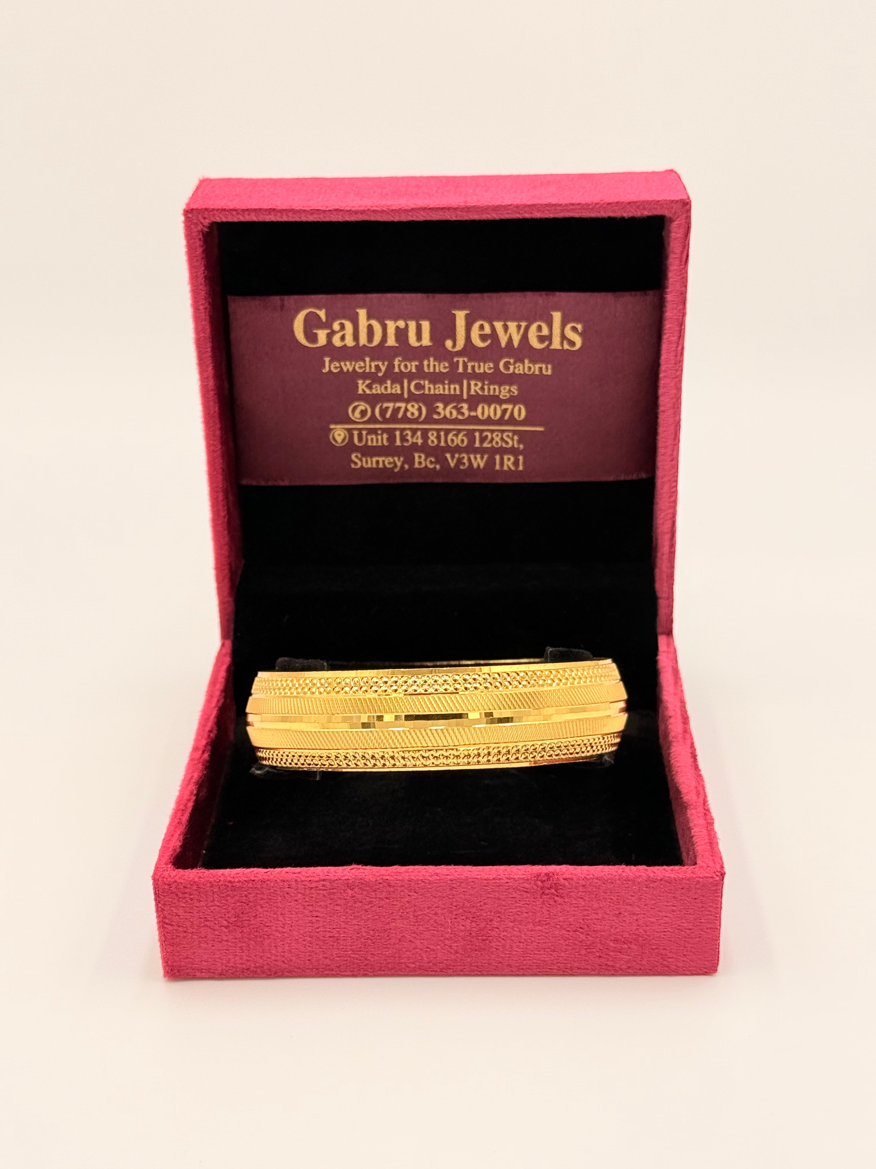 1 Gram Gold Triple Line Designer Kada