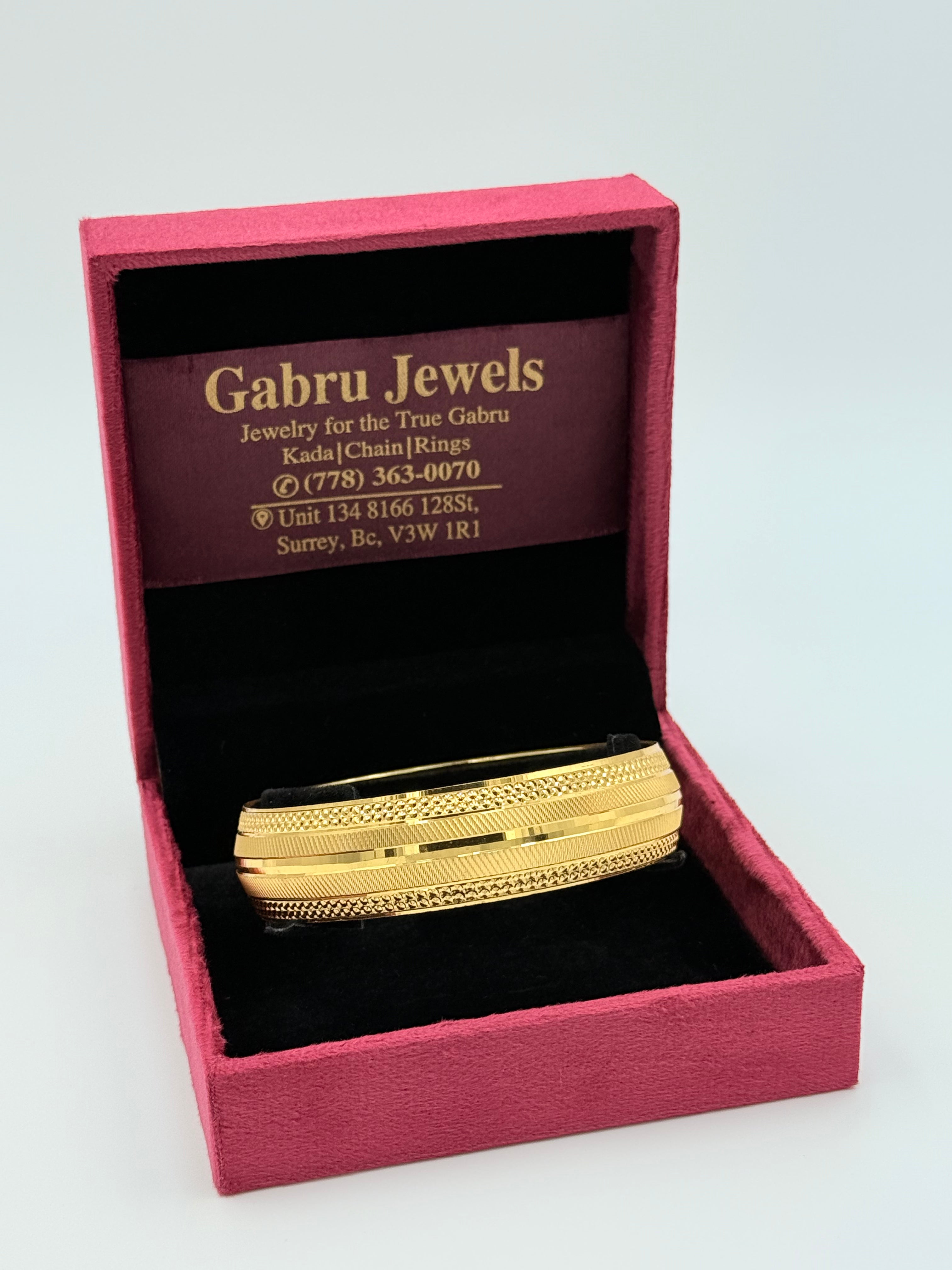 1 Gram Gold Triple Line Designer Kada