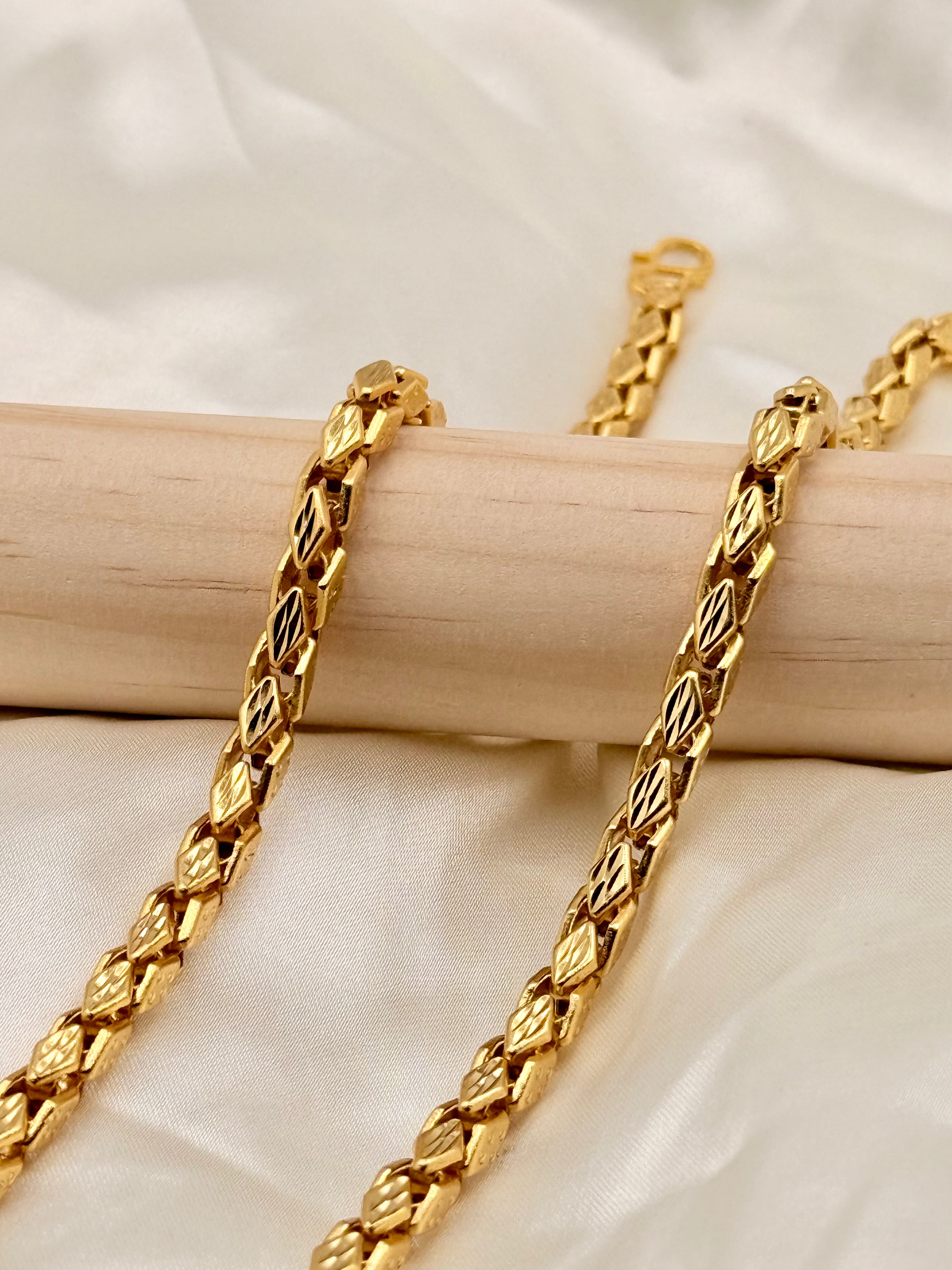 1 Gram Gold Diamond Cut Wheat Chain