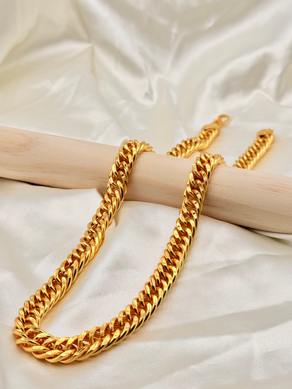 1 Gram Gold Diamond Cut Cuban Link Chain