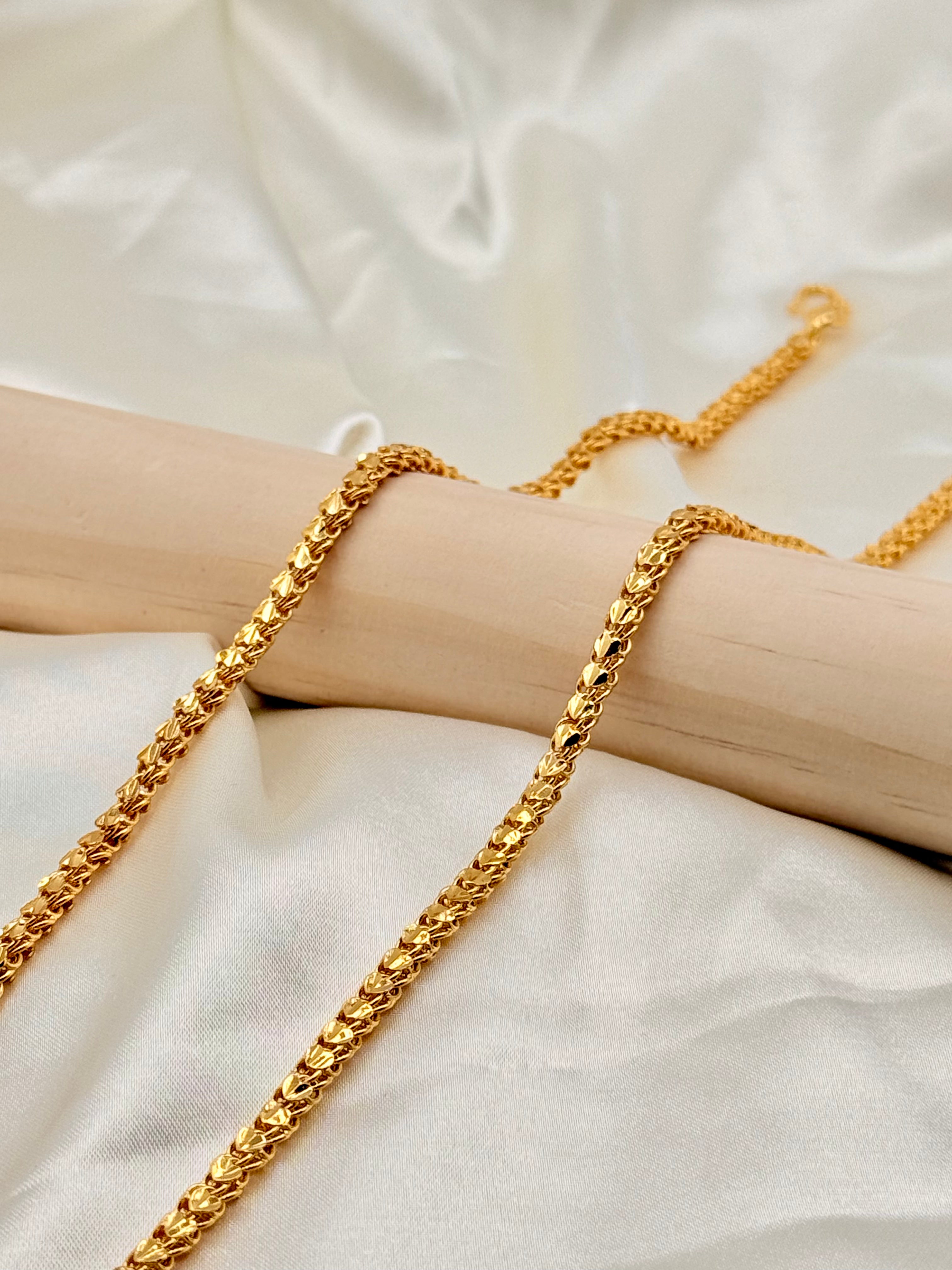 1 Gram Gold Diamond Cut Rope Link Chain