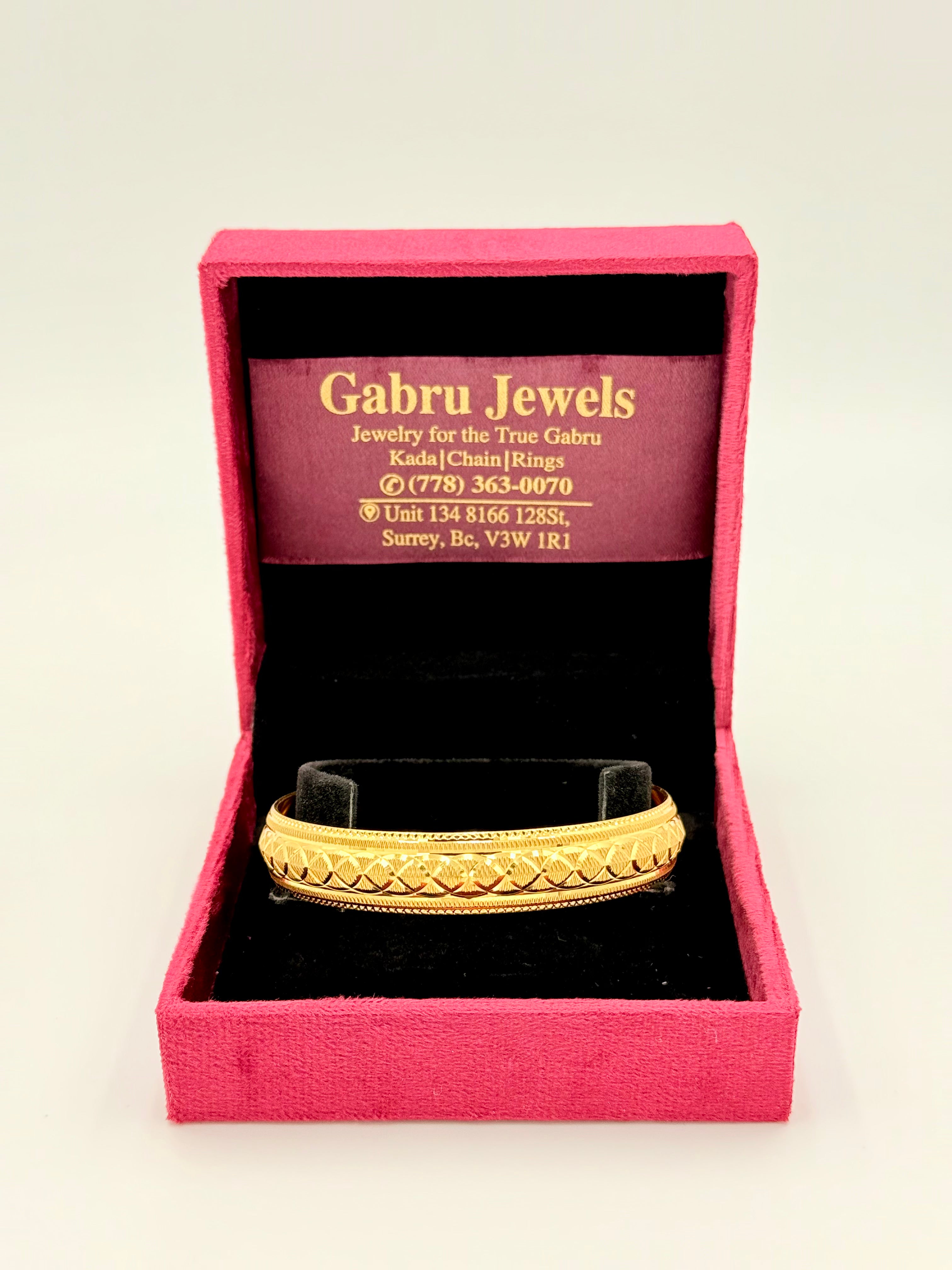 1 Gram Gold Diamond Cut Designer Kada