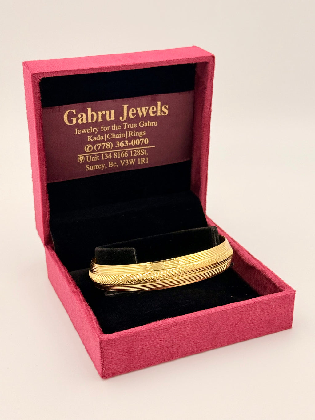 1 Gram Gold Ribbed Wide Cut Kada