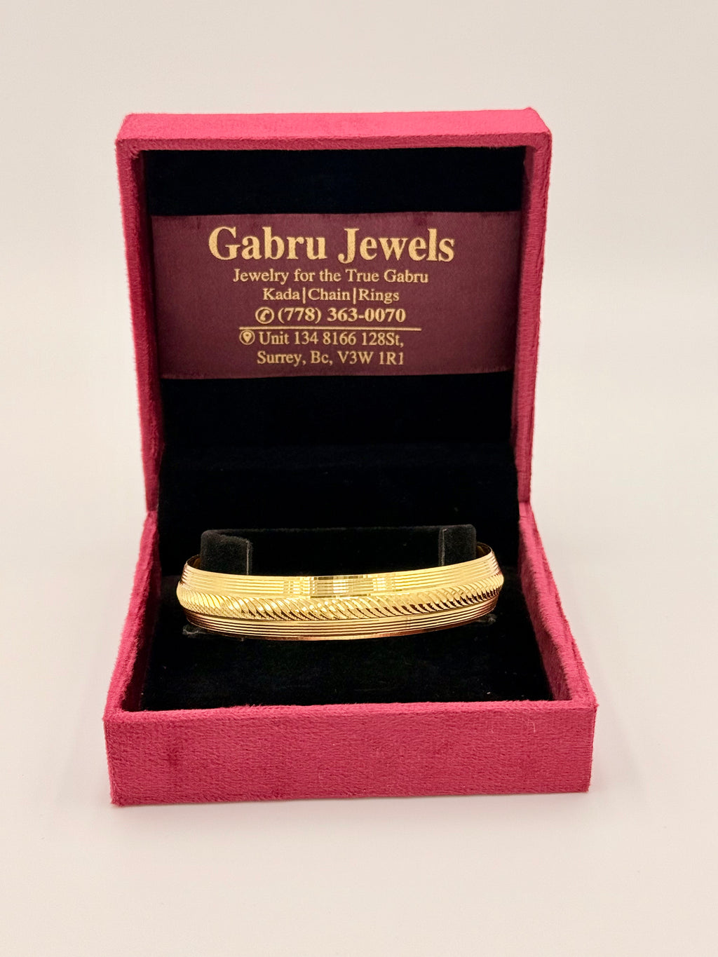 1 Gram Gold Ribbed Wide Cut Kada