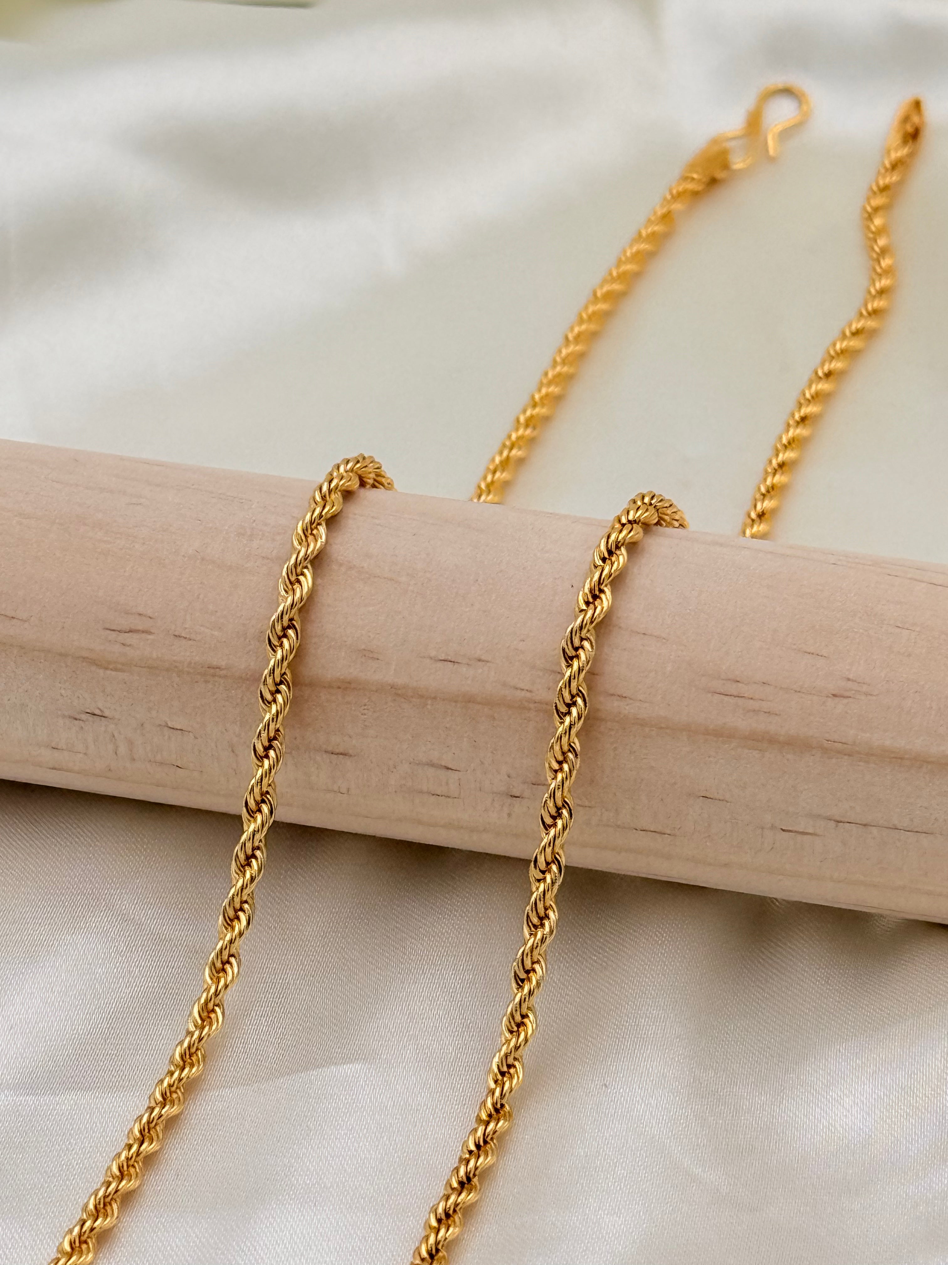 Gold Plated Classic Rope Chain