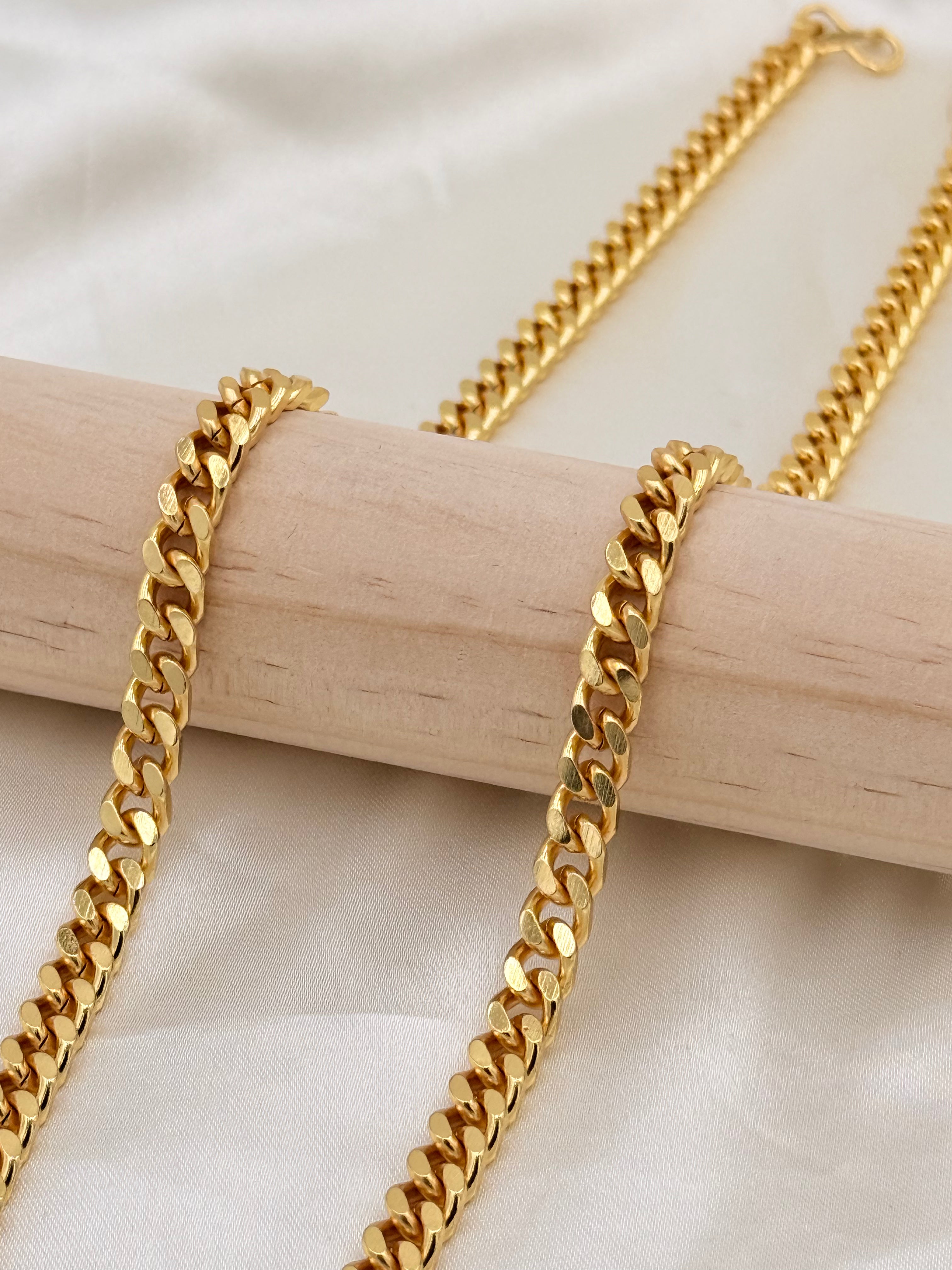 Gold Plated Flat Cuban Link Chain