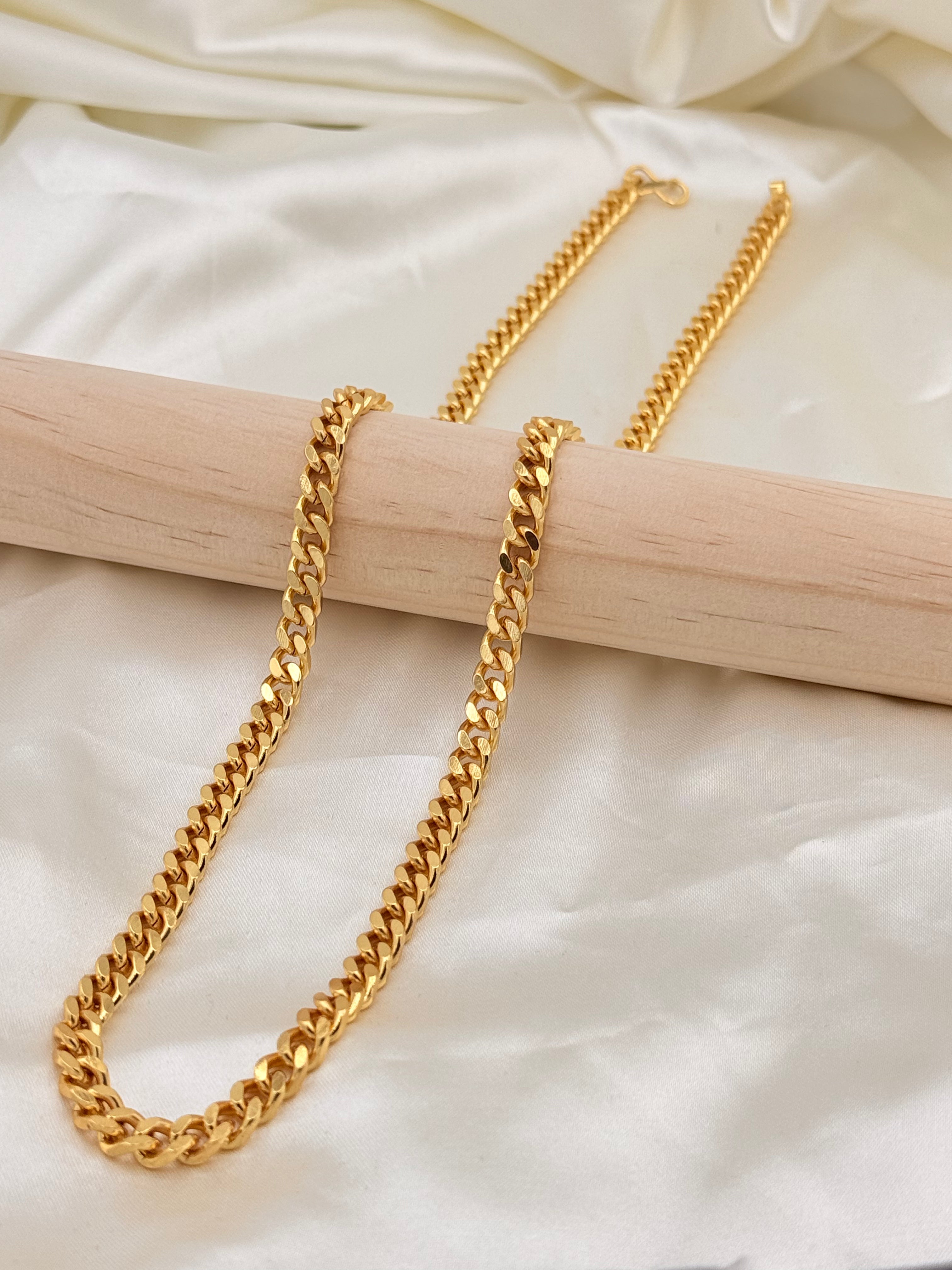 Gold Plated Flat Cuban Link Chain