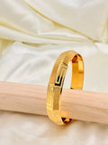 God Plated Geometric Wide Cut Kada