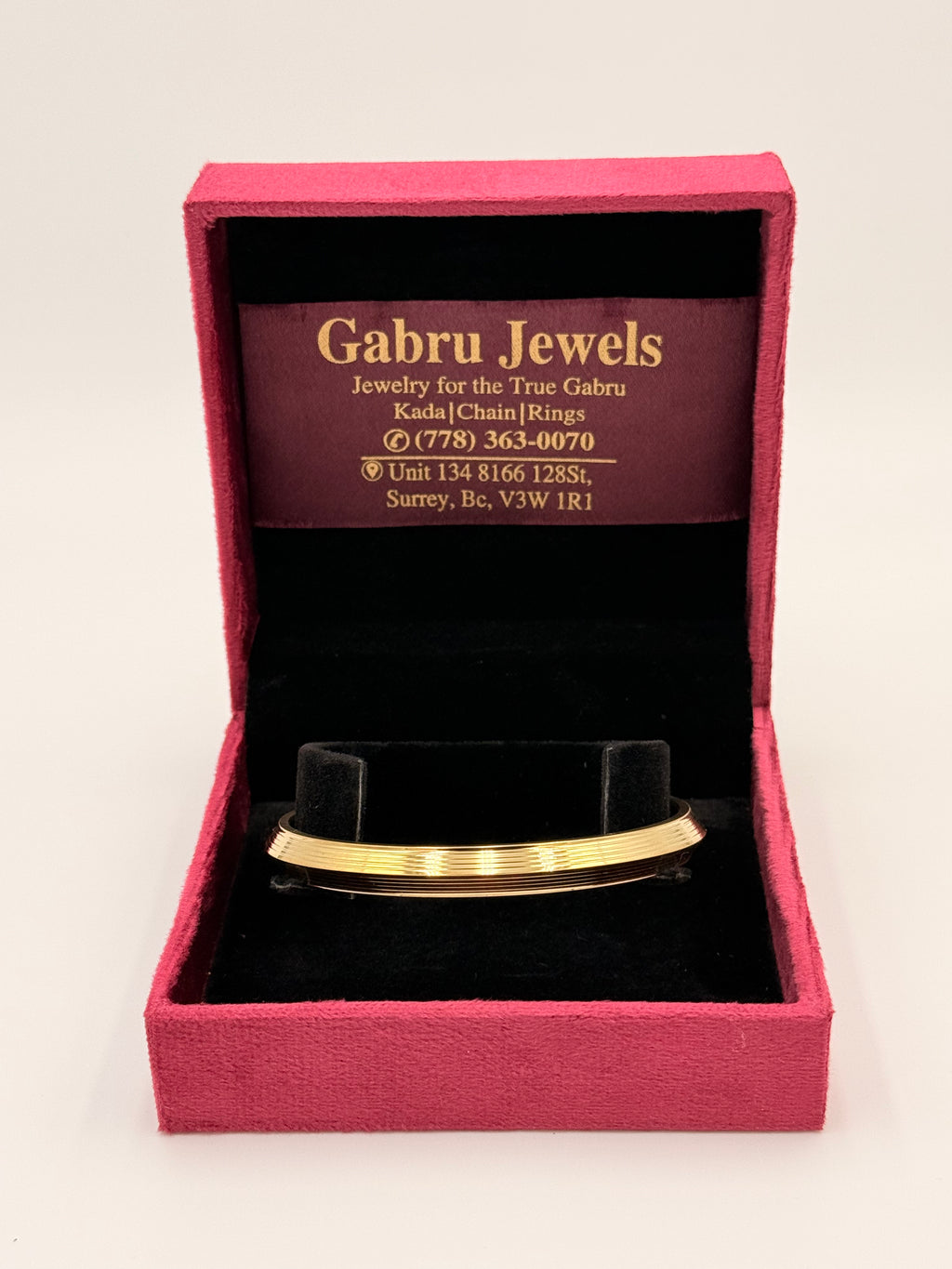Gold Plated Linear Groove Kada