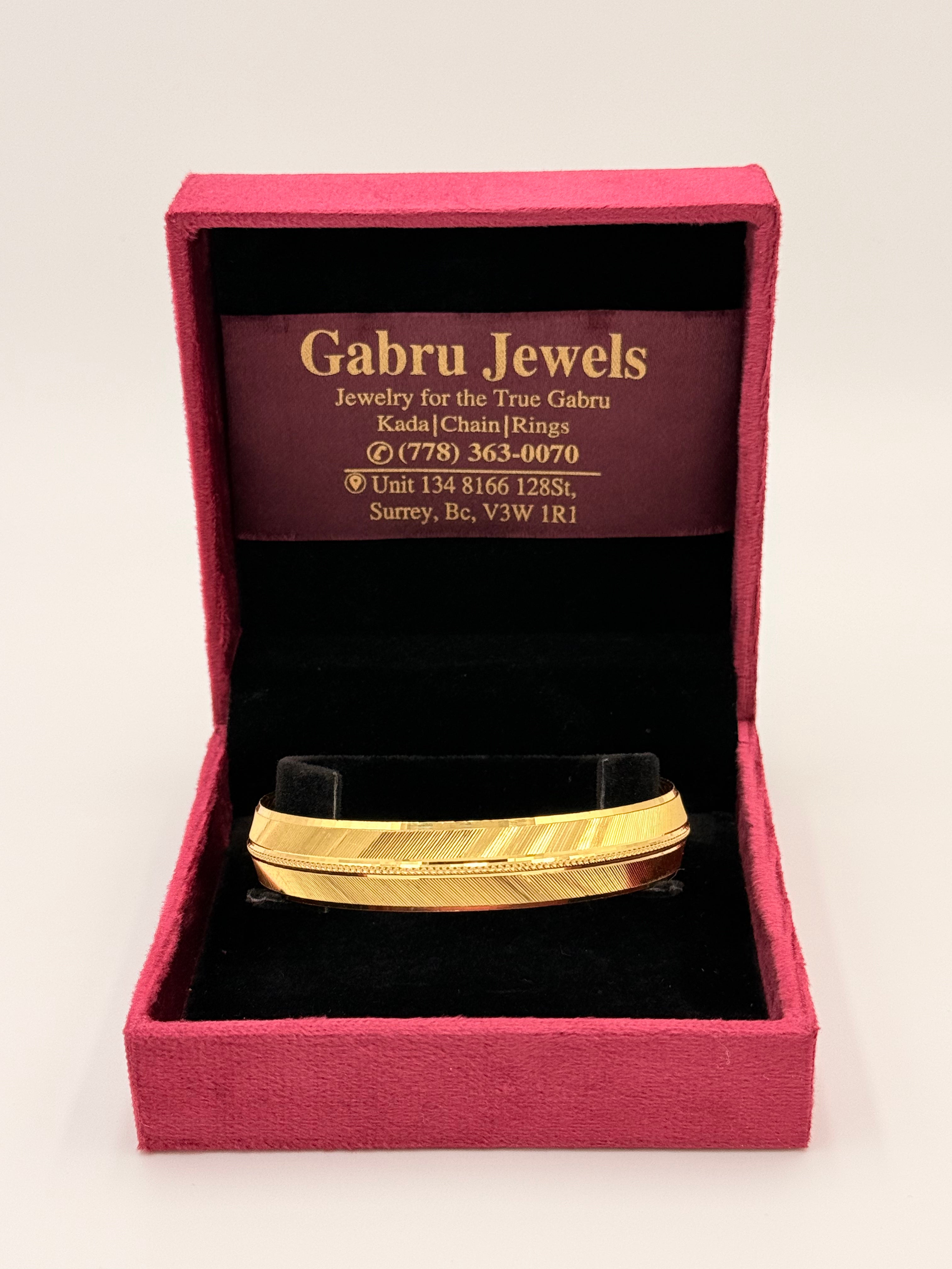 Gold Plated Linear Cut Kada