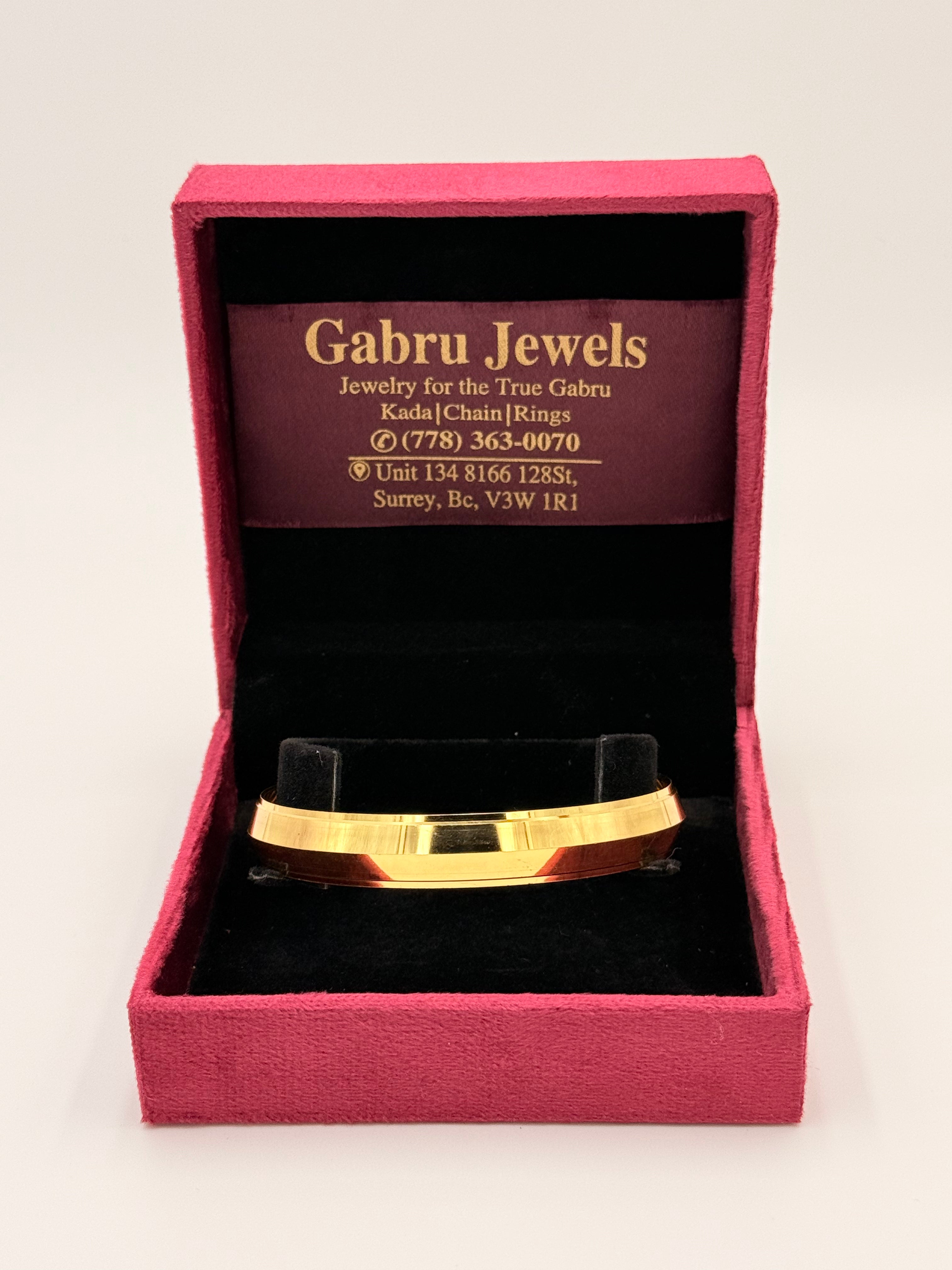 Gold Plated Sleek Flat-Cut Kada