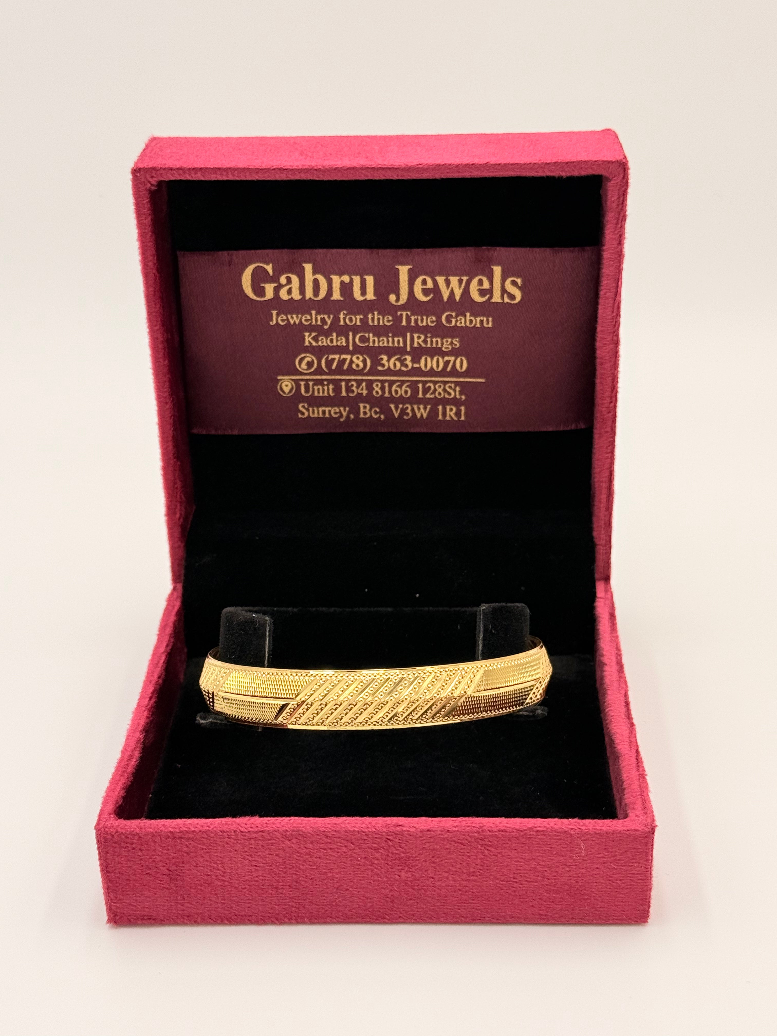 Gold Plated Chevron Pattern Kada