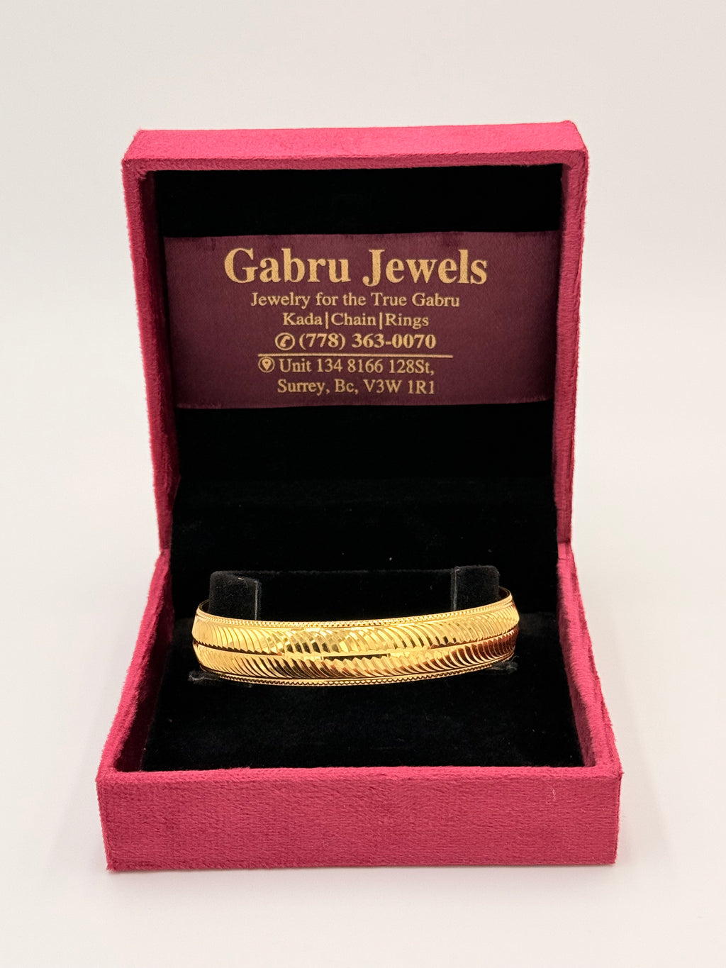 Gold Plated Leaf Cut Designer Kada