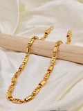 Gold Plated Geometric Barrel Link Chain