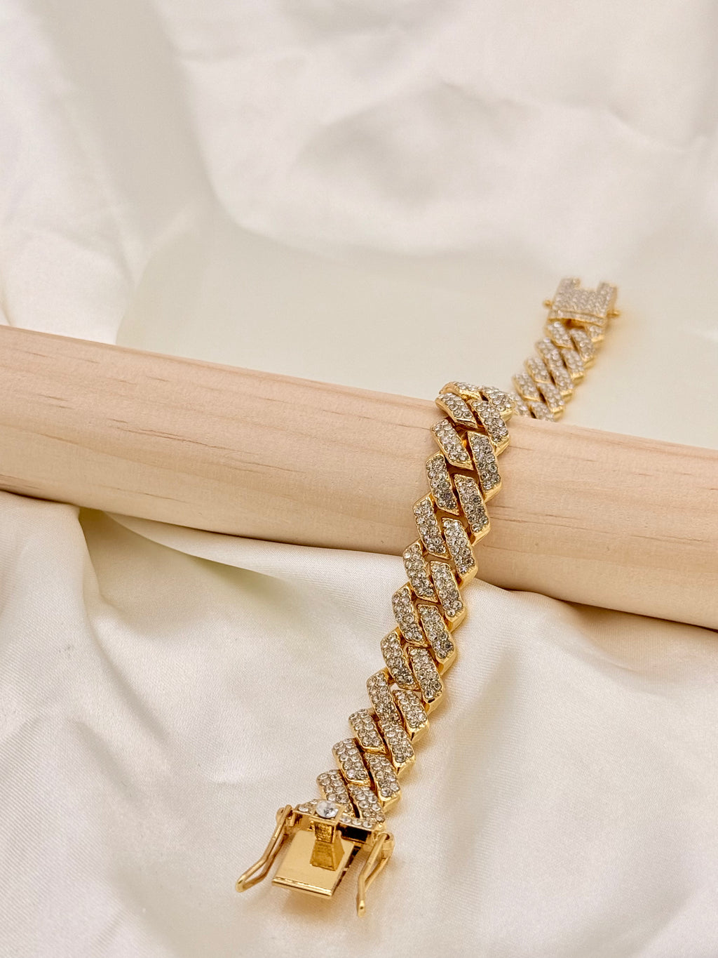 Gold Plated Iced-Out Cuban Link Bracelet