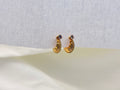 Gold Plated Designer Nattiyan - Hoop Earrings With Stone Detail