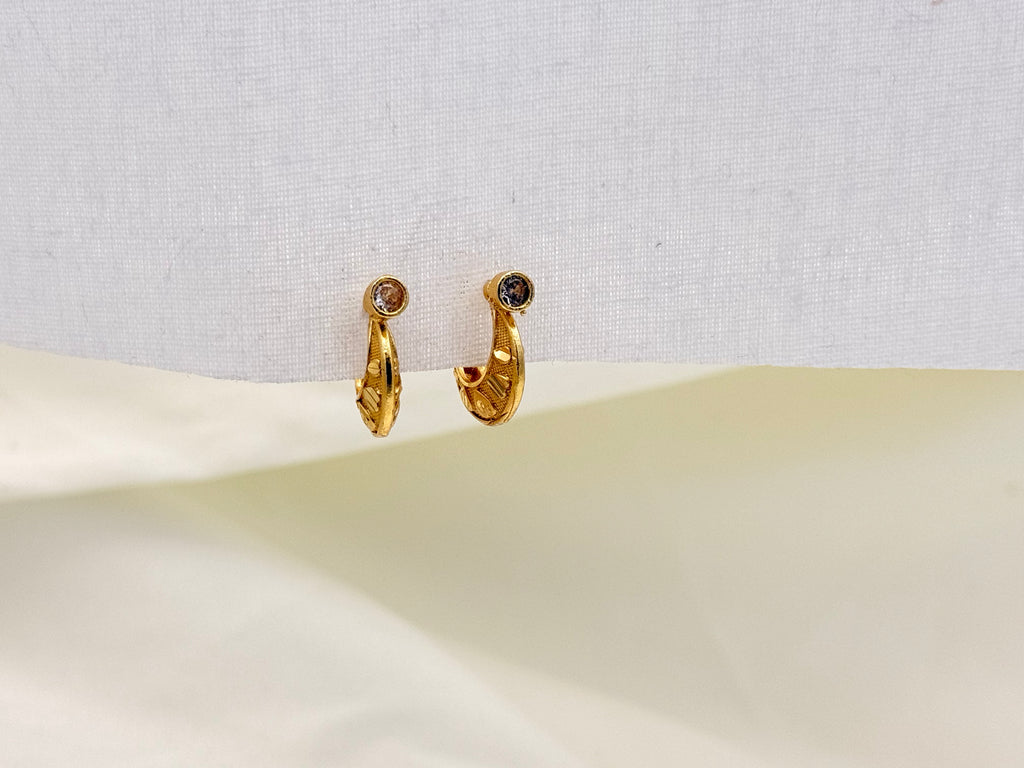 Men Gold plated Stone Nattiyan - Designer Hoop Earrings