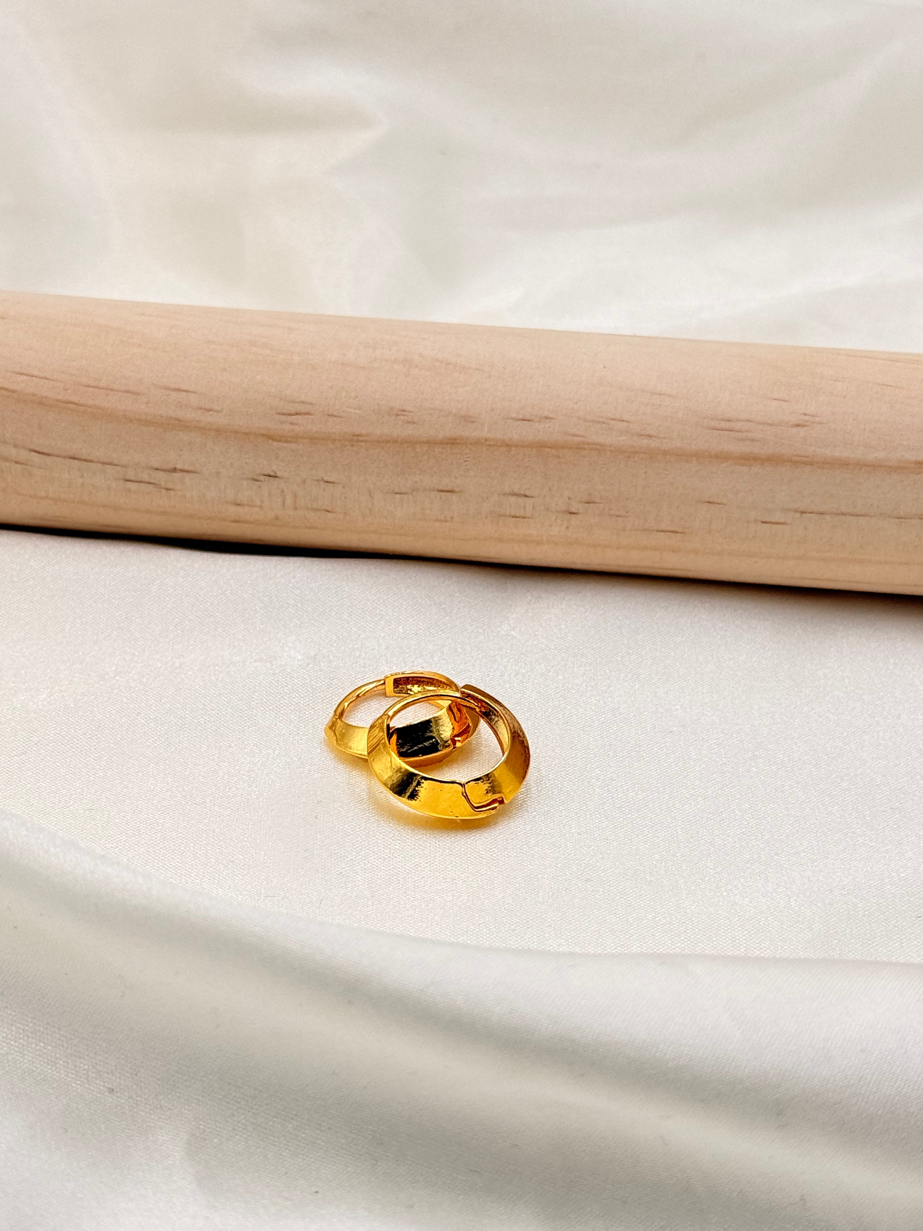 Gold Plated Wide Nattiyan - Hoop Earrings